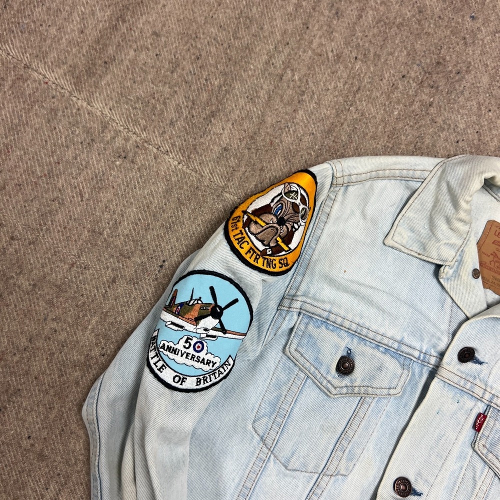 Vintage Levi's 75405 Denim Jacket Mens Large Blue 1990s US Air Force - Picture 5 of 13